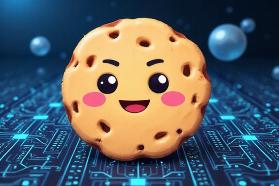 Ilustración de una galleta digital representando una cookie web