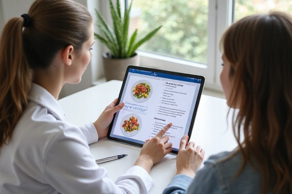 Nutricionista discutiendo un plan personalizado